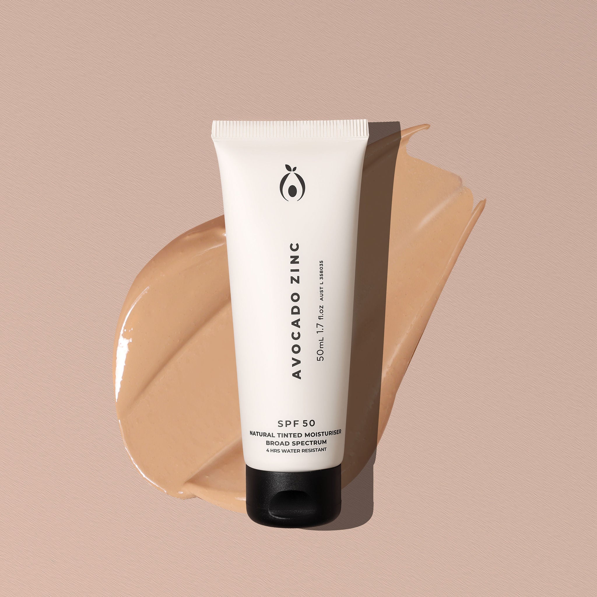 Avocado Zinc SPF 50 Natural Tinted Moisturiser (Light-Medium)