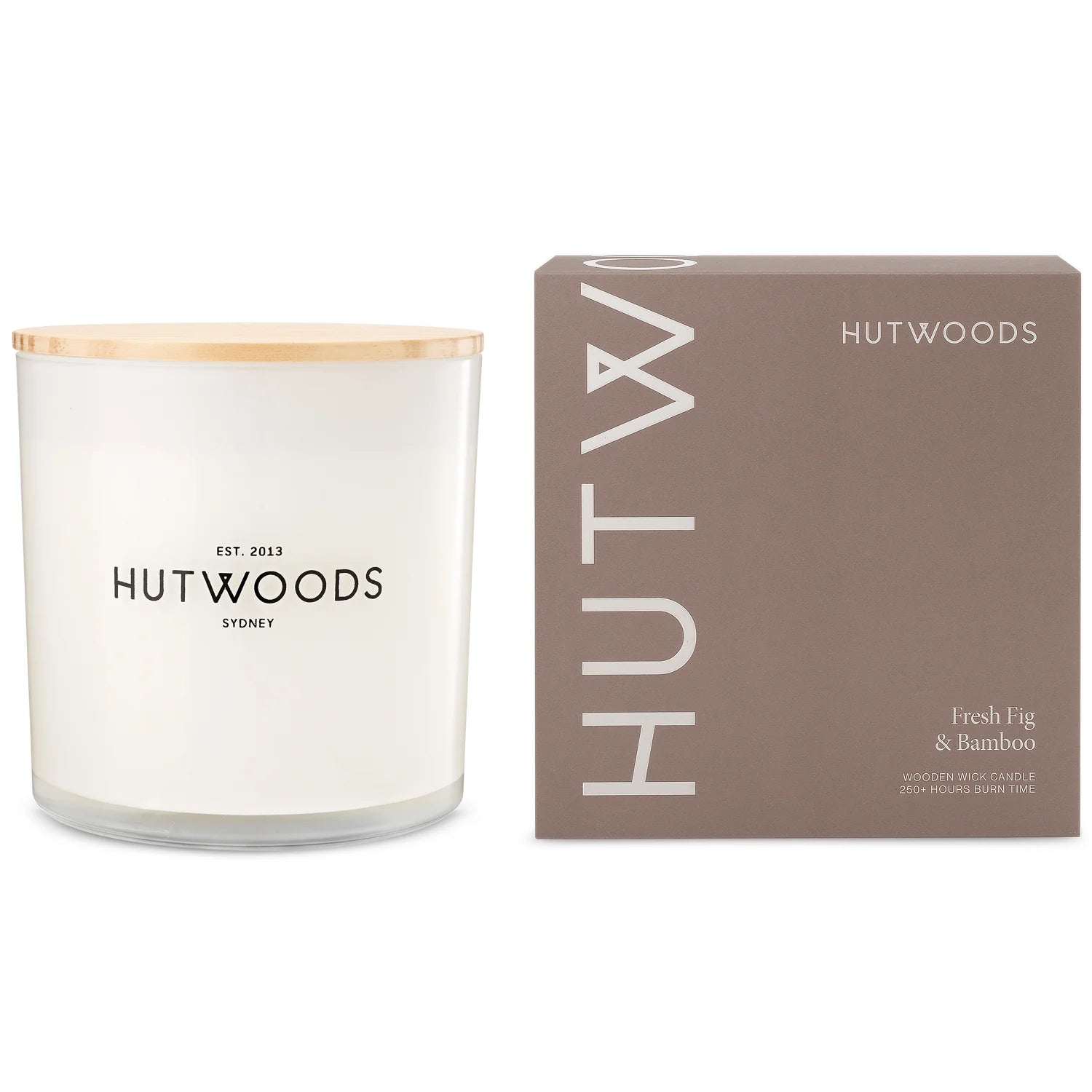 Hutwood Fresh Fig and Bamboo - 250 hour Candle