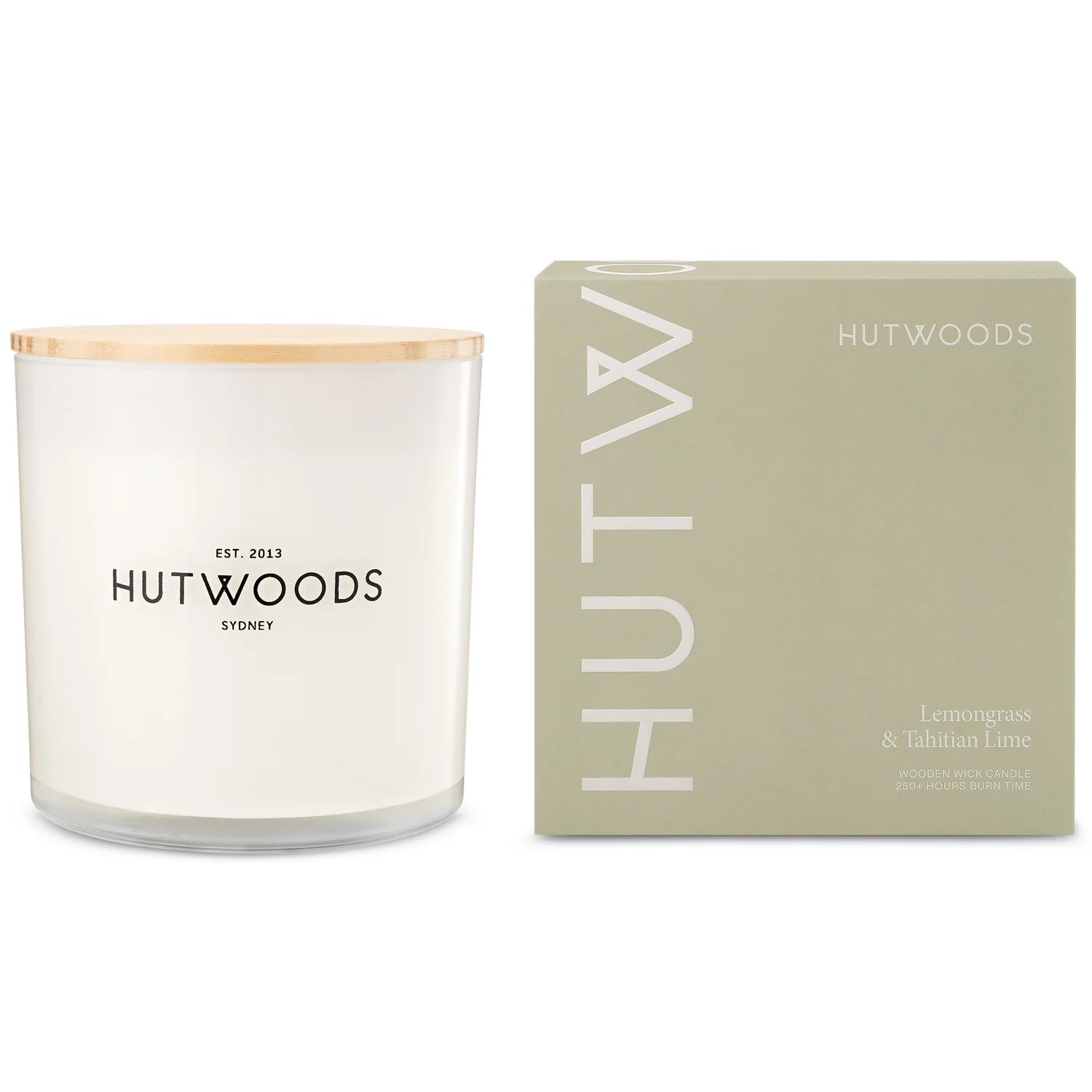 Hutwood Lemongrass and Tahitian Lime - 250 hour Candle